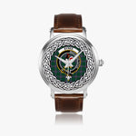 Byres Scottish Clan Tartan Crest Badge Silver Automatic Watch Size 46mm