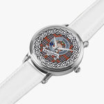 MacFarlane Scottish Clan Tartan Crest Badge Silver Automatic Watch Size 46mm