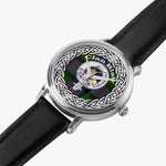 Scottish Blair Clan Tartan Crest Badge Silver Automatic Watch Size 46mm