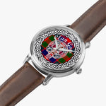 Scottish Gow Clan Tartan Crest Badge Silver Automatic Watch Size 46mm