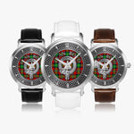 Clan Boyd Crest & Tartan Knot Sterling Silver Unisex Automatic Watch (Silver) Size 46mm