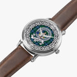 Urquhart Scottish Clan Tartan Crest Badge Silver Automatic Watch Size 46mm
