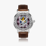 MacPherson Scottish Clan Tartan Crest Badge Silver Automatic Watch Size 46mm