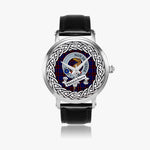Wedderburn Scottish Clan Tartan Crest Badge Silver Automatic Watch Size 46mm