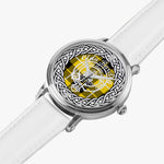 Scottish Barclay Clan Tartan Crest Badge Silver Automatic Watch Size 46mm