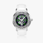 Scottish Leslie Clan Tartan Crest Badge Silver Automatic Watch Size 46mm