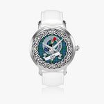 Glen Scottish Clan Tartan Crest Badge Silver Automatic Watch Size 46mm