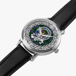 Wishart Scottish Clan Tartan Crest Badge Silver Automatic Watch Size 46mm