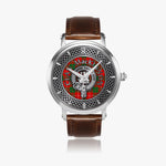 Clan MacKinnon Crest & Tartan Knot Sterling Silver Unisex Automatic Watch (Silver) Size 46mm