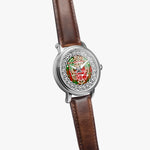 Scottish Burnett Clan Tartan Crest Badge Silver Automatic Watch Size 46mm