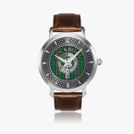 Clan Cockburn Crest & Tartan Knot Sterling Silver Unisex Automatic Watch (Silver) Size 46mm