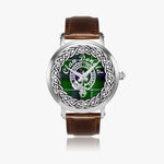Macdonald, Mcdonald or Donald Clan Scottish tartan Silver Automatic Watch Size 46mm