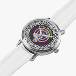 Bethune Clan Tartan Crest Badge Silver Automatic Watch Size 46mm