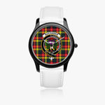 Scottish Buchanan Modern 2 Watch Tartan Crest Leather Strap Classic Plaid Watch