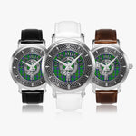 Clan Hunter Crest & Tartan Knot Sterling Silver Unisex Automatic Watch (Silver) Size 46mm
