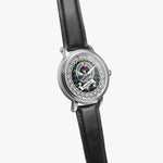 Fergusson Scottish Clan Tartan Crest Badge Silver Automatic Watch Size 46mm
