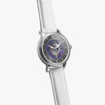 Clan MacLaine Crest & Tartan Knot Sterling Silver Unisex Automatic Watch (Silver) Size 46mm