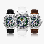 Wishart Scottish Clan Tartan Crest Badge Silver Automatic Watch Size 46mm