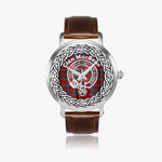 MacBean Clan Tartan Crest Badge Silver Automatic Watch Size 46mm
