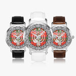 Scottish Heron Clan Tartan Crest Badge Silver Automatic Watch Size 46mm