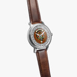 Gartshore Scottish Clan Tartan Crest Badge Silver Automatic Watch Size 46mm