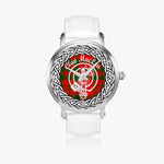 MacLea Scottish Clan Tartan Crest Badge Silver Automatic Watch Size 46mm