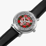 Scottish MacAulay Clan Tartan Crest Badge Silver Automatic Watch Size 46mm