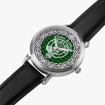 Scottish Arthur Clan Tartan Crest Badge Silver Automatic Watch Size 46mm