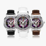 Scottish MacDonald Clan Tartan Crest Badge Silver Automatic Watch Size 46mm