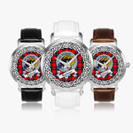 Ruthven Scottish Clan Tartan Crest Badge Silver Automatic Watch Size 46mm