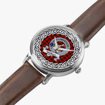 Wallace Scottish Clan Tartan Crest Badge Silver Automatic Watch Size 46mm