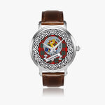 Cumming Scottish Clan Tartan Crest Badge Silver Automatic Watch Size 46mm