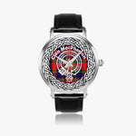 MacPherson Scottish Clan Tartan Crest Badge Old Silver Automatic Watch Size 46mm