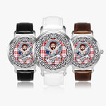 Menzies Scottish Clan Tartan Crest Badge Silver Automatic Watch Size 46mm