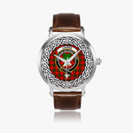 Cairns Scottish Clan Tartan Crest Badge Silver Automatic Watch Size 46mm