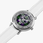 Malcolm Scottish Clan Tartan Crest Badge Old Silver Automatic Watch Size 46mm