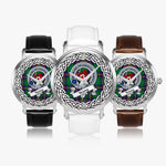 Young Scottish Clan Tartan Crest Badge Silver Automatic Watch Size 46mm