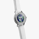 Moore Scottish Clan Tartan Crest Badge Silver Automatic Watch Size 46mm