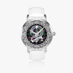 MacLennan Scottish Clan Tartan Crest Badge Silver Automatic Watch Size 46mm