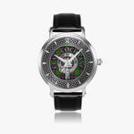 Clan Cochrane Crest & Tartan Knot Sterling Silver Unisex Automatic Watch (Silver) Size 46mm