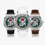 Maitland Scottish Clan Tartan Crest Badge Silver Automatic Watch Size 46mm