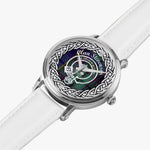 Stevenson Scottish Clan Tartan Crest Badge Silver Automatic Watch Size 46mm
