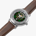 Kirkcaldy Scottish Clan Tartan Crest Badge Silver Automatic Watch Size 46mm