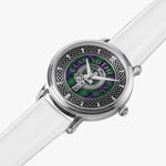 Clan Sutherland Crest & Tartan Knot Sterling Silver Unisex Automatic Watch (Silver) Size 46mm