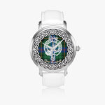 Day Davidson Scottish Clan Tartan Crest Badge Silver Automatic Watch Size 46mm