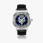 Lambie Scottish Clan Tartan Crest Badge Silver Automatic Watch Size 46mm