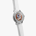 Bruce Scottish Clan Tartan Crest Badge Silver Automatic Watch Size 46mm