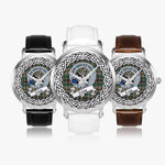 Craig Scottish Clan Tartan Crest Badge Silver Automatic Watch Size 46mm
