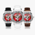 Scottish Chisholm Clan Tartan Crest Badge Silver Automatic Watch Size 46mm