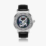 Calder Scottish Clan Tartan Crest Badge Silver Automatic Watch Size 46mm